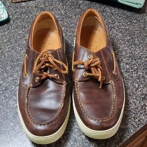 Sperry Dark Brown Leather Boat Shoes